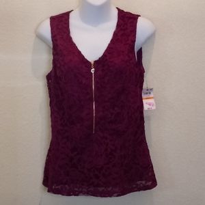 Thalia Sodi Violet Lace Sleeveless Blouse